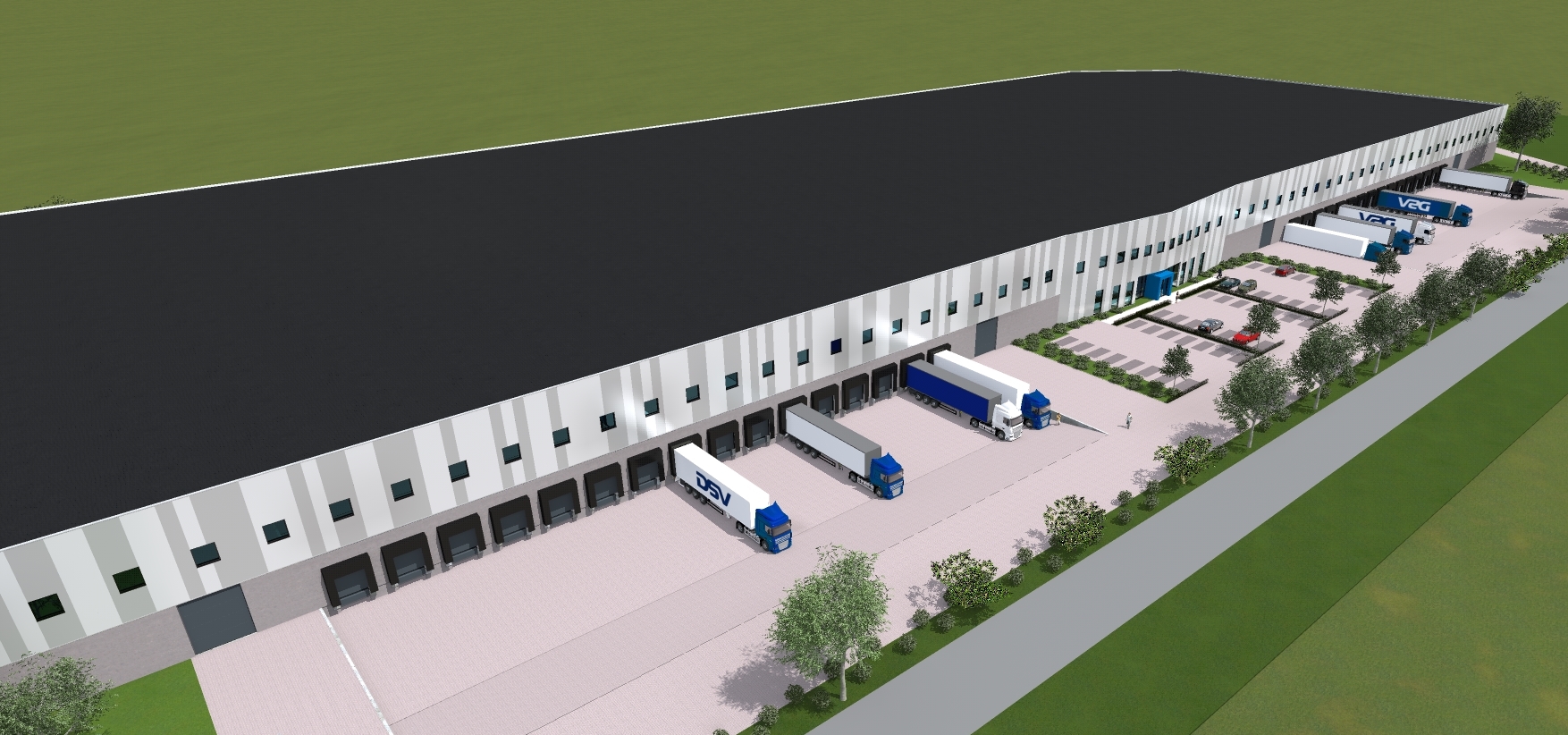 Op logistiek bedrijvenpark Trade Port Noord in logistieke hotspot Venlo komt een nieuw distributiecentrum van logistiek dienstverlener DSV Logistics
