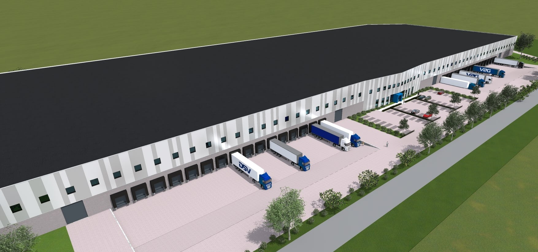 Op logistiek bedrijvenpark Trade Port Noord in logistieke hotspot Venlo komt een nieuw distributiecentrum van logistiek dienstverlener DSV Logistics