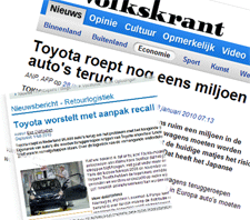 Toyota recall in het nieuws