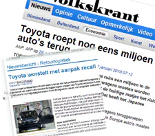 Toyota recall in het nieuws