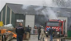Magazijn in brand