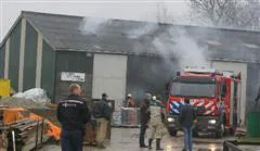 Magazijn in brand