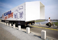 Aerodynamische vrachtwagen bespaart brandstof