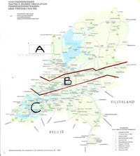 Kaart van Nederland met tijdzones