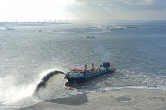 Wereldrecord: aannemerscombinatie verzet 3,8 miljoen m3 zand