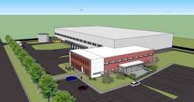 Artist impression van het nieuwe dc van Stryker dat door Goodman wordt ontwikkeld in Venlo