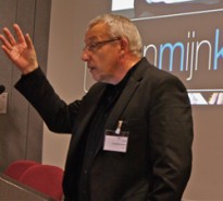 Boudewijn Canrinus tijdens memorial bijeenkomst Jo van Nunen