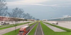 Het toekomstige Logistiek Park Moerdijk krijgt een afgesloten baan die in verbinding staat met de haven van Moerdijk