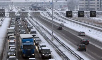 Verkeerschaos door sneeuwval