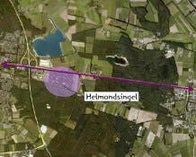Luchtfoto van het voormalige Mobilisatie-complex (MOB-complex) aan de Helmondsingel tussen Helmond en Deurne waar Edco een mega distributiecentrum wil bouwen. Helmond heeft grote bezwaren tegen dit pl