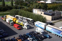 Lean & Green trucks op het EVO terrein in Zoetermeer