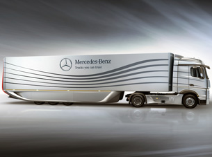 Mercedes komt met aerodynamische truckcombinatie
