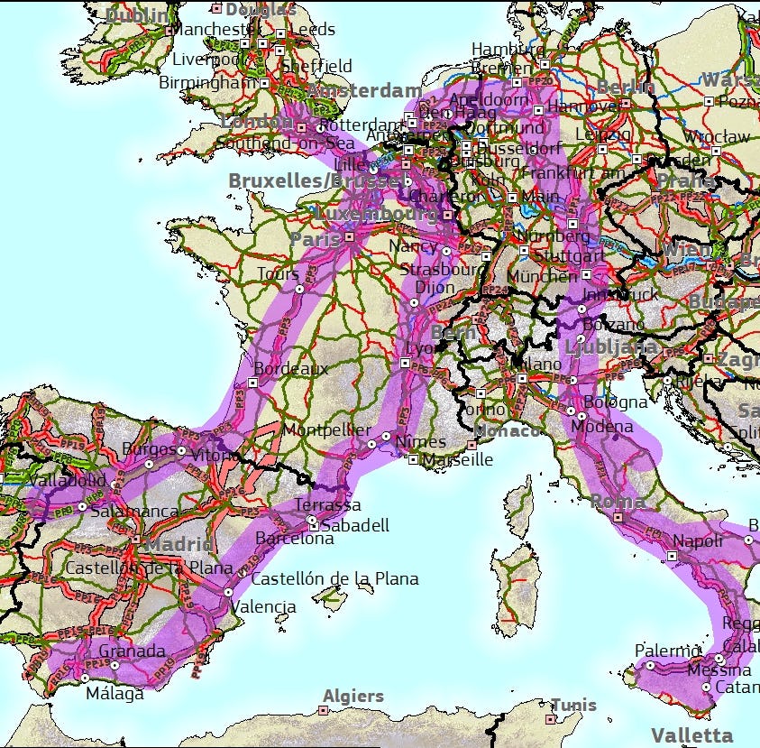 EU-subsidie voor stroomnetwerk langs Europese verkeersaders