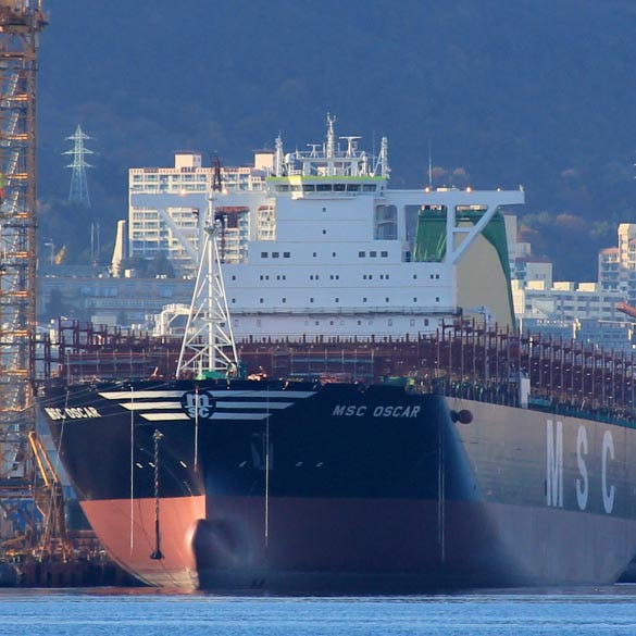 's Werelds grootste containerschip (voorlopig)