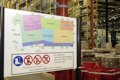 Veiligheidsinstructies bij de ingang van het dc.