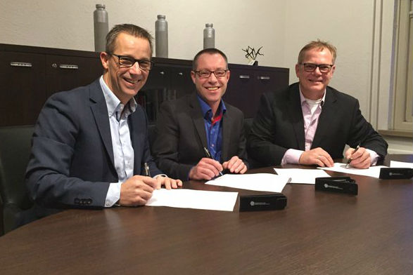 Roberto Palland en Dennis Siliacus van Advance Groep met Pieter Keeris (LeiderschapsDNA)