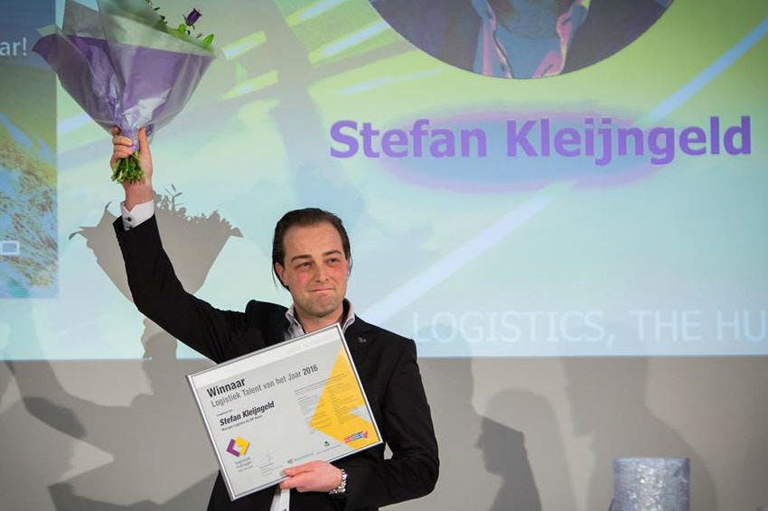 Stefan Kleijngeld won de vorige editie van de verkiezing Jong Logistiek Talent van het Jaar