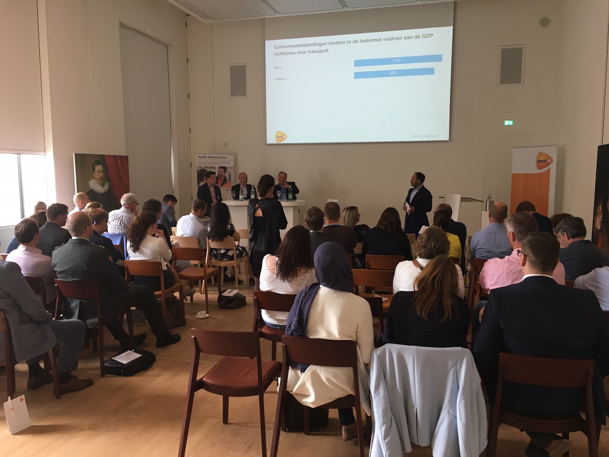 Tijdens de GDP Masterclass in het Mauritshuis in Den Haag op 16 mei deelde PostNL samen met partners haar kennis omtrent GDP.