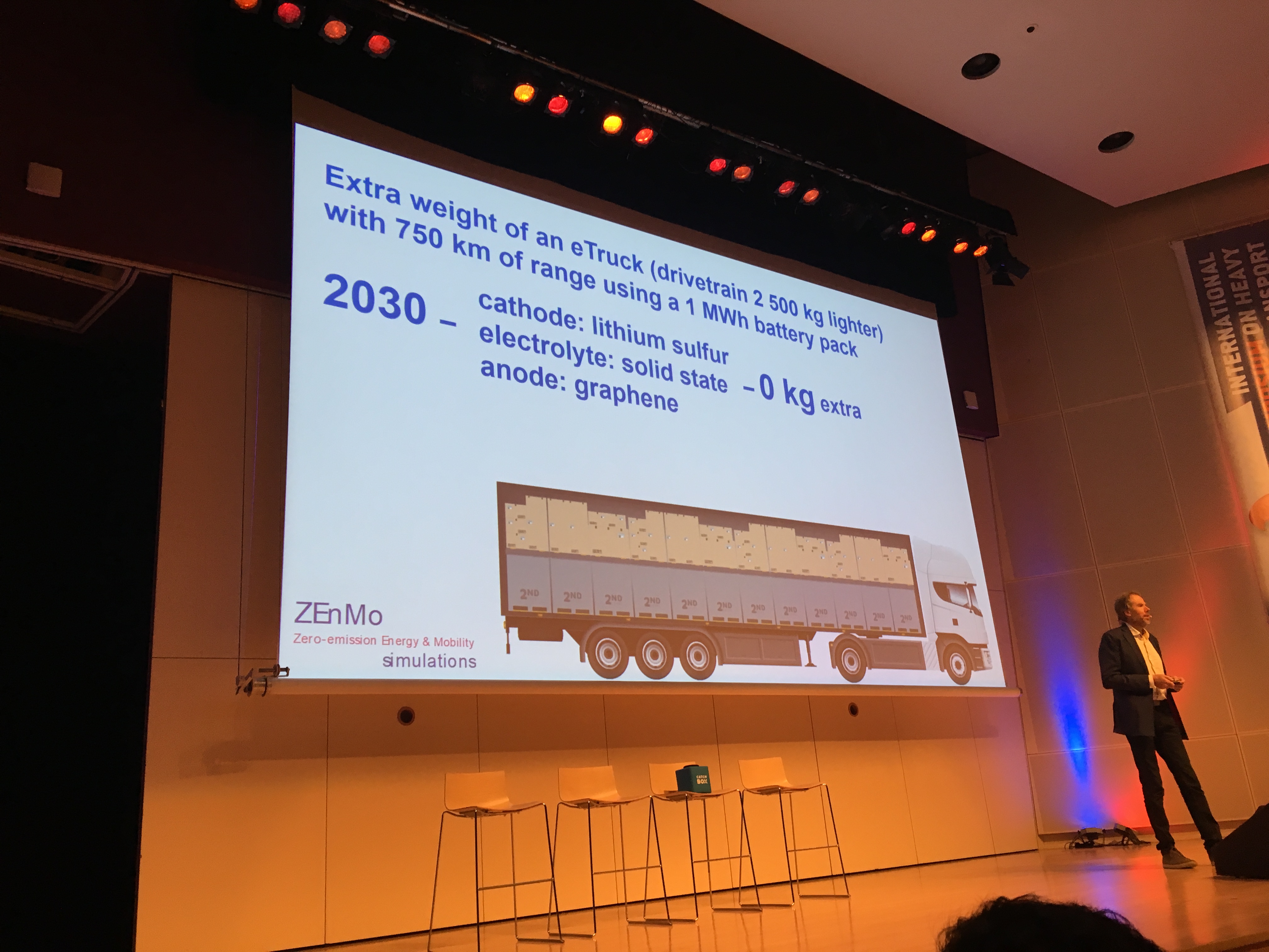 Auke Hoekstra (TU/e) voorspelt dat in 2030 de aandrijflijn van een elektrische truck zodanig minder weegt, dat er niets aan laadvermogen hoeft worden ingeleverd.