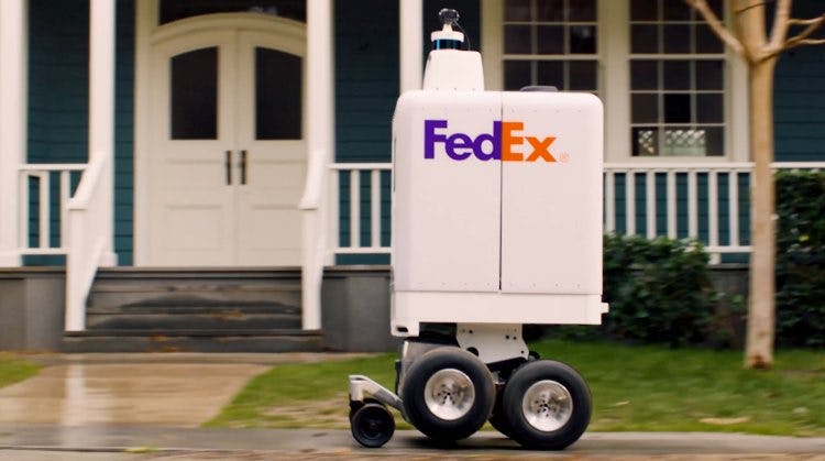 Autonome bezorgrobot van FedEx kan traplopen