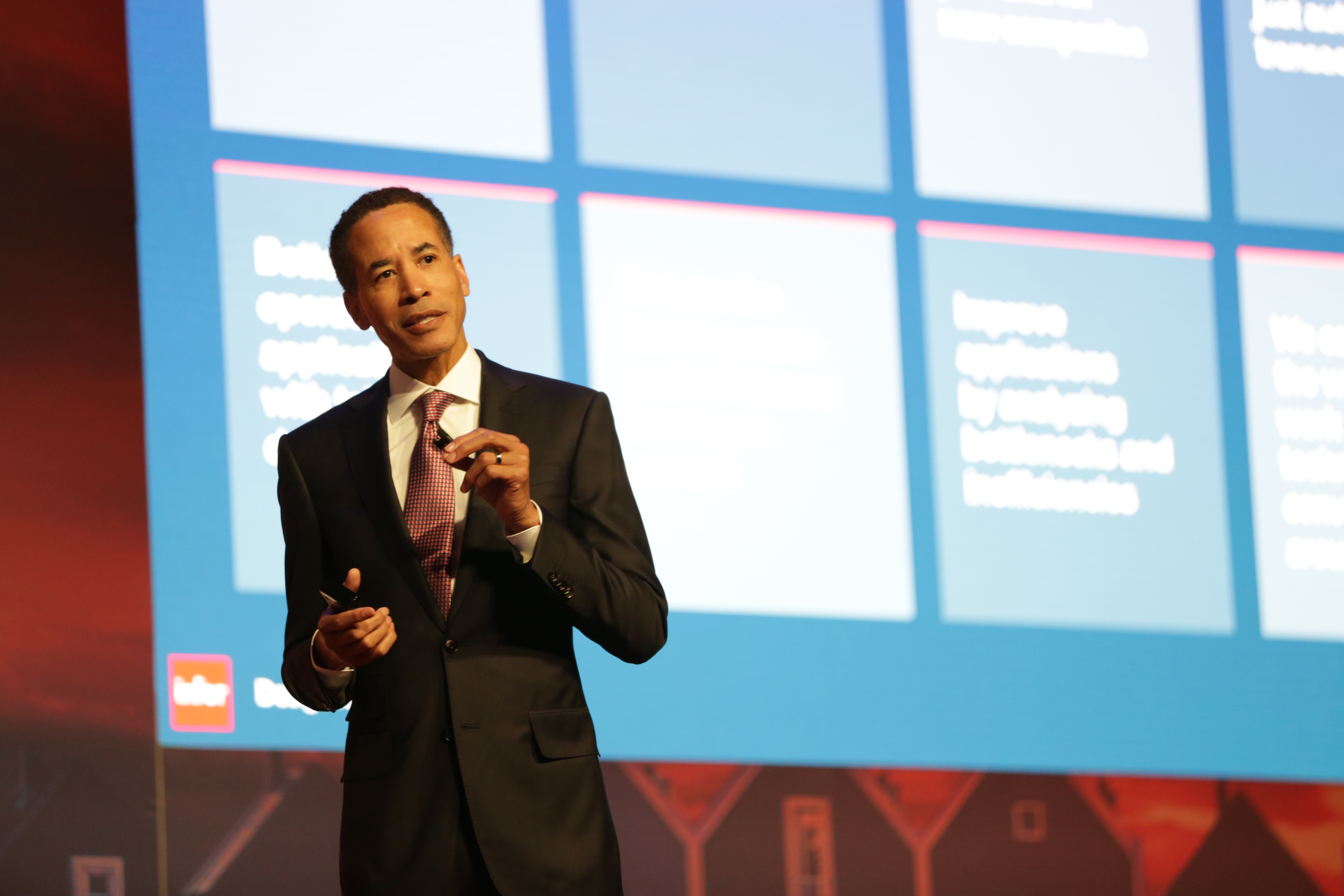 Infor's ceo Charles Phillips tijdens het gebruikersevent Inspire in Amsterdam
