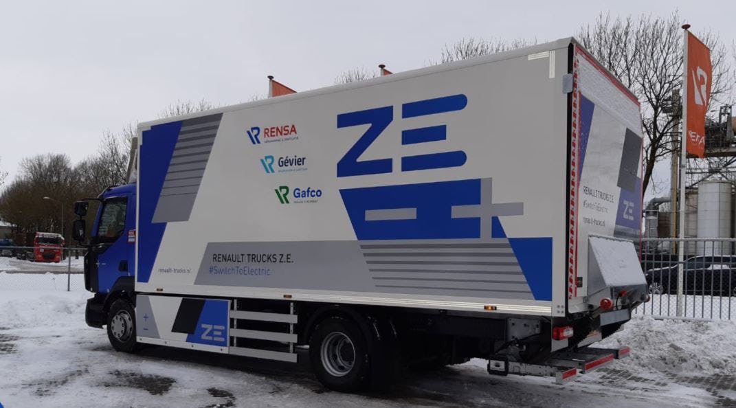 De elektrische ZE Renault Truck waarmee Rensa eerder een proef deed.