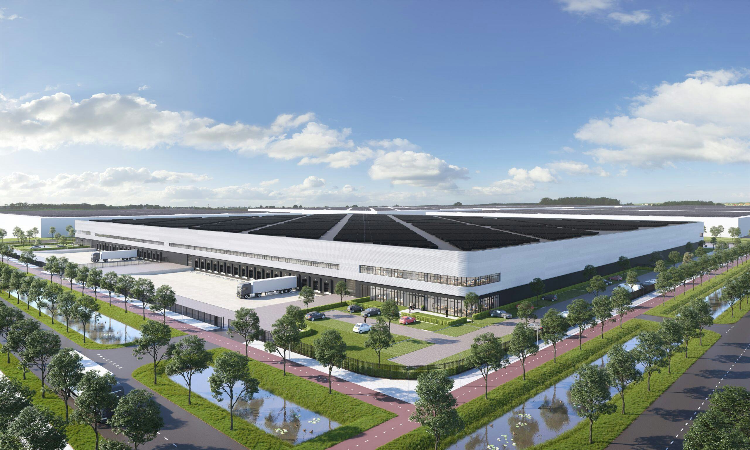 Intospace leverde bij Schiphol Trade Park in Hoofddorp eind april een nieuw distributiecentrum op dat als eerste in Nederland geheel zelf kan voorzien in de energiebehoefte. Een oplossing waar dringend behoefte aan is nu er grote capaciteitsproblemen zijn op het Nederlandse stroomnet.