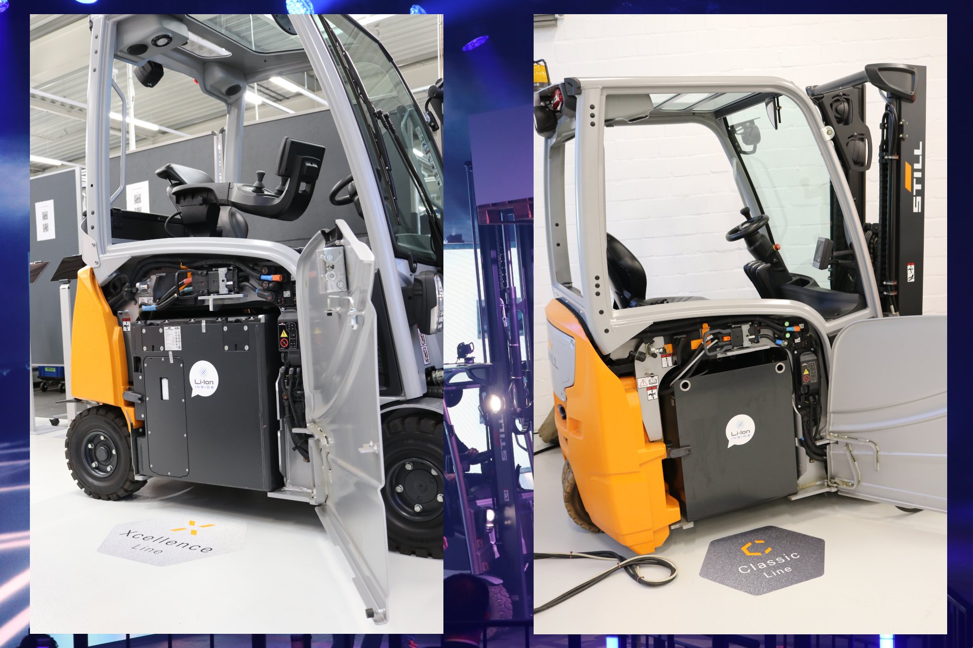 Nieuw in het assortiment een complete serie Classic vorkheftrucks (rechts)