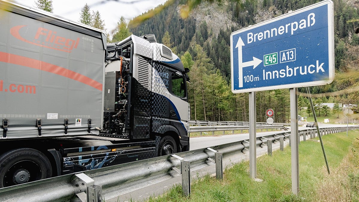 Daimler Truck test waterstoftruck op grote hoogte