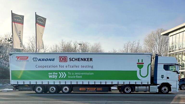 DB Schenker test e-trailer: Helft brandstofbesparing mogelijk
