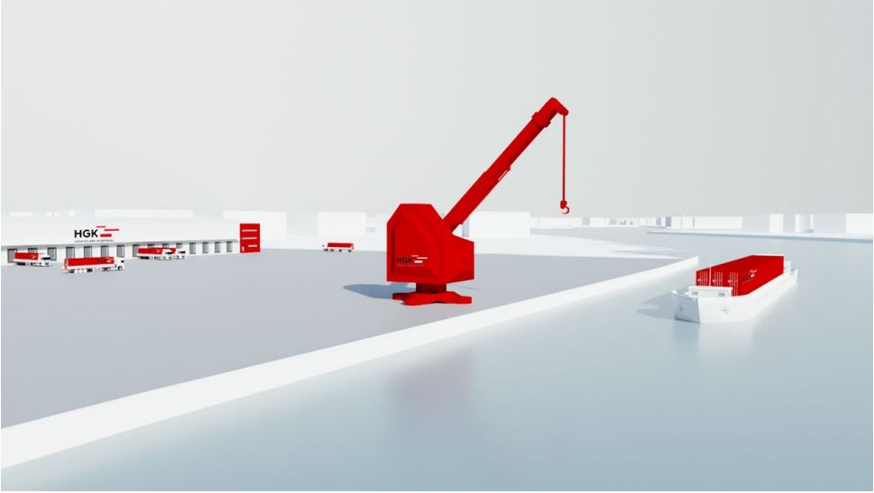 Illustratie van de geplande logistieke hub in Dordrecht. Bron: HGK.