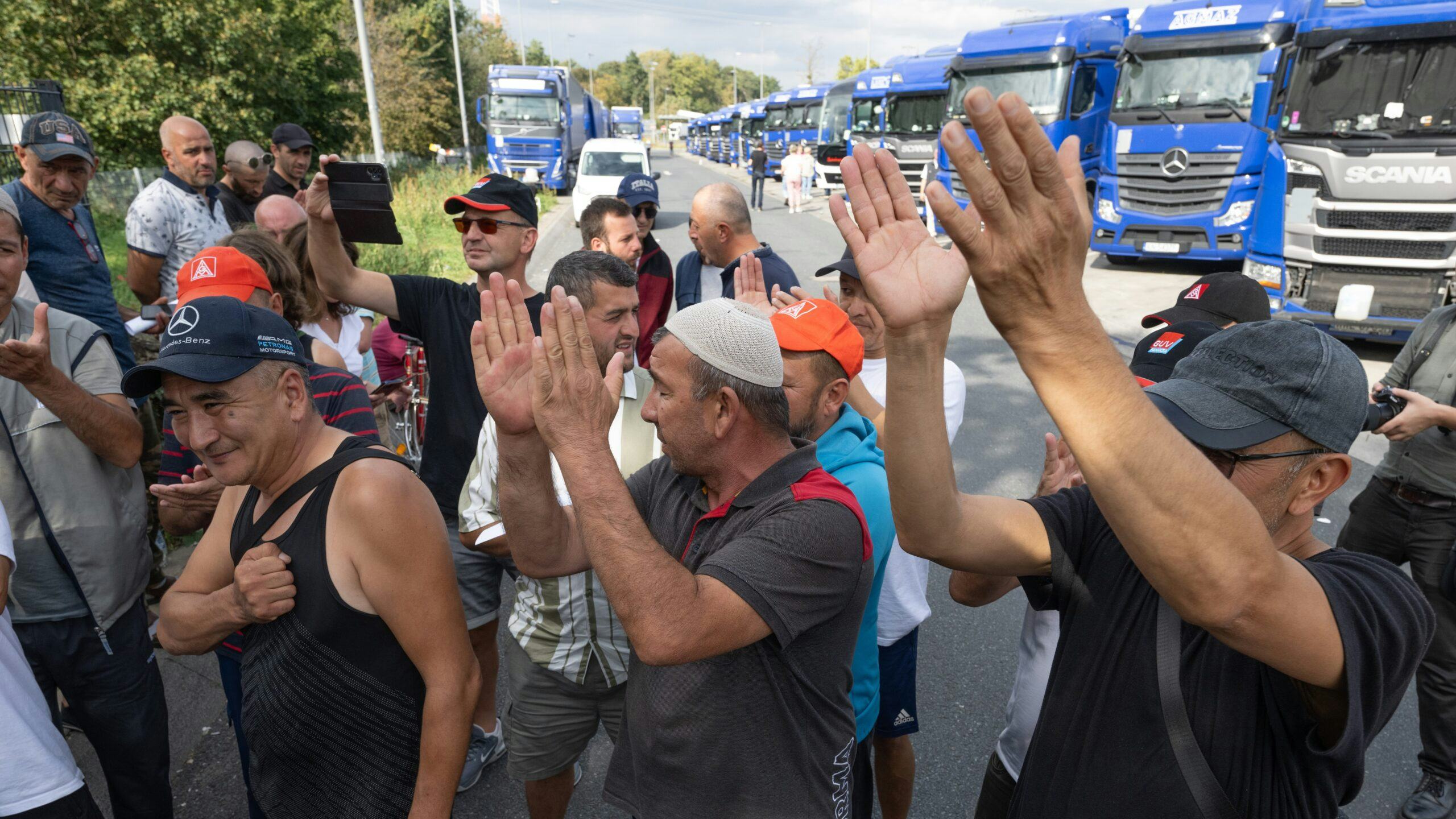 Maandenlange staking truckers langs Duitse snelweg voorbij