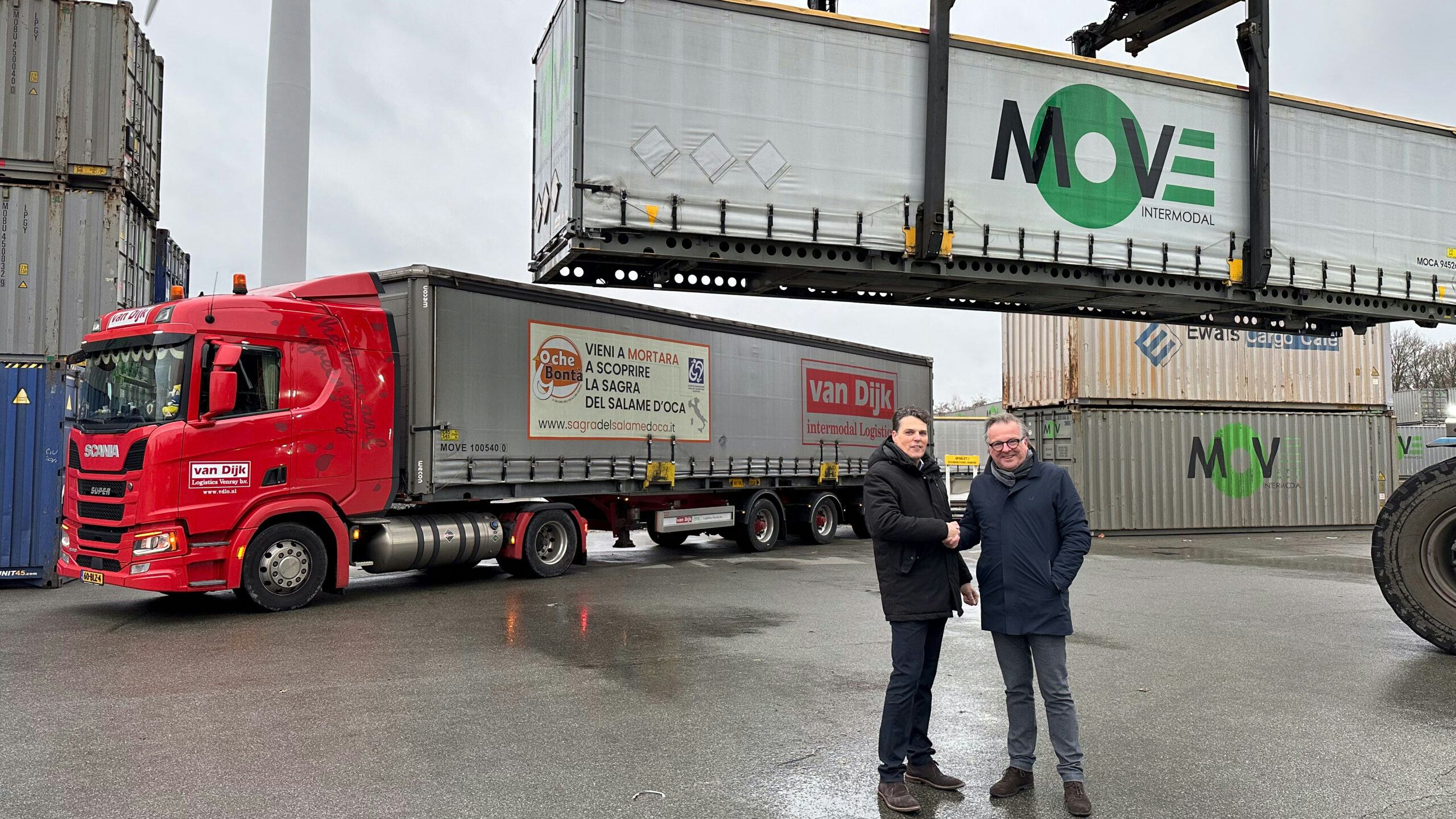John van Dijk (Van Dijk Logistics) en Luc Driessen (Move Intermodal)