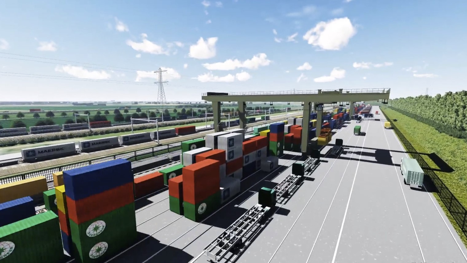 Impressie van hoe de Railterminal Gelderland eruit had moeten gaan zien. Foto: Provincie Gelderland