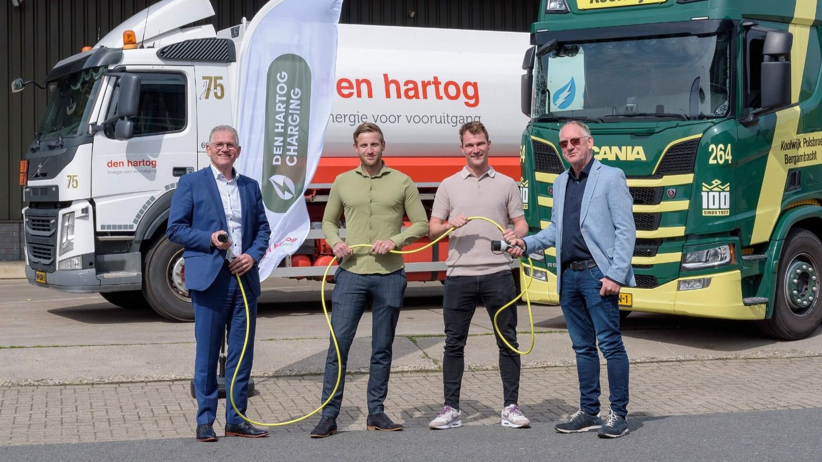 V.l.n.r. Dik den Hartog, Tim den Hartog, Dave Koolwijk en Piet Koolwijk