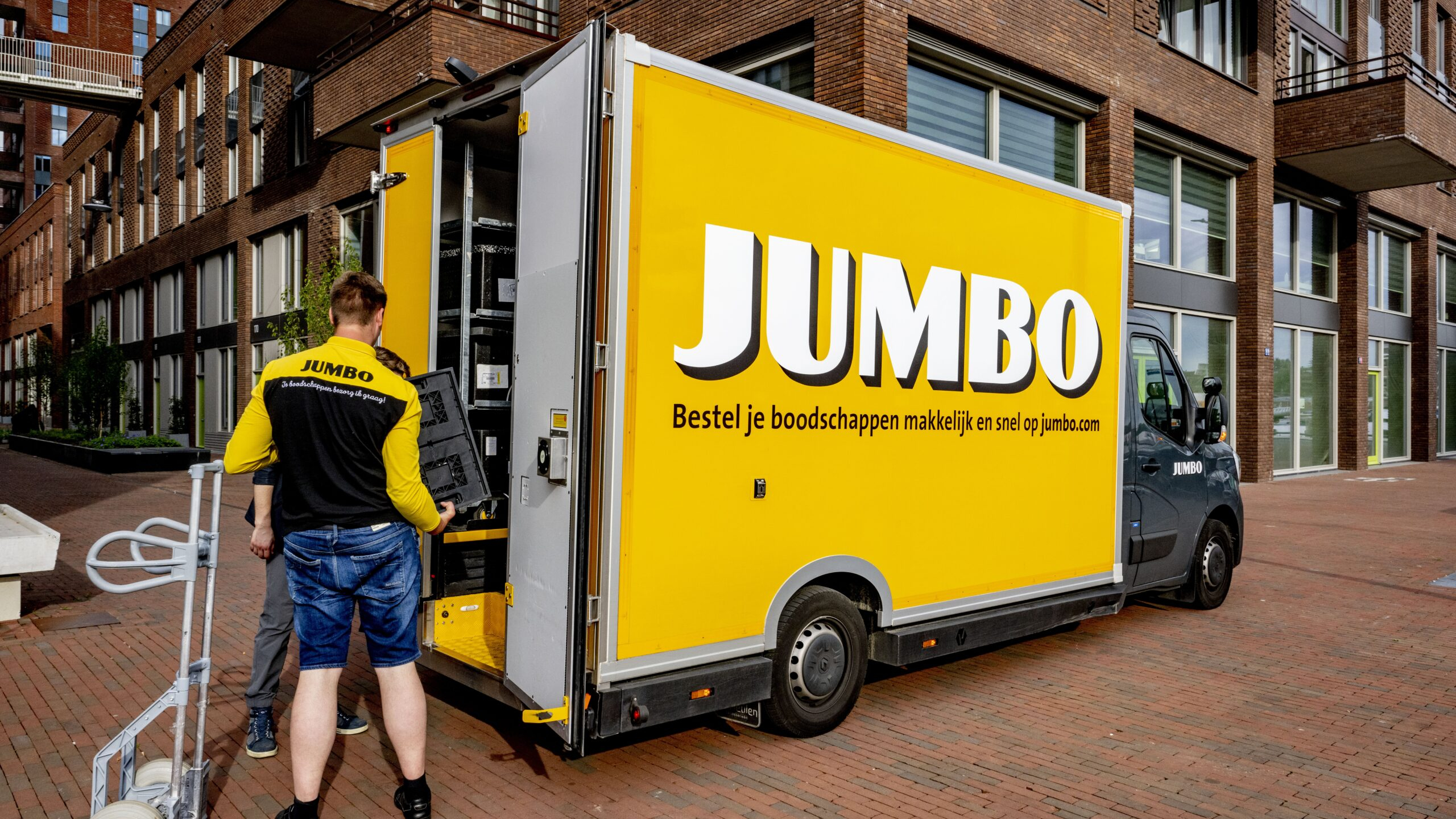 Een Jumbo-bezorger in Rotterdam. Foto: ANP
