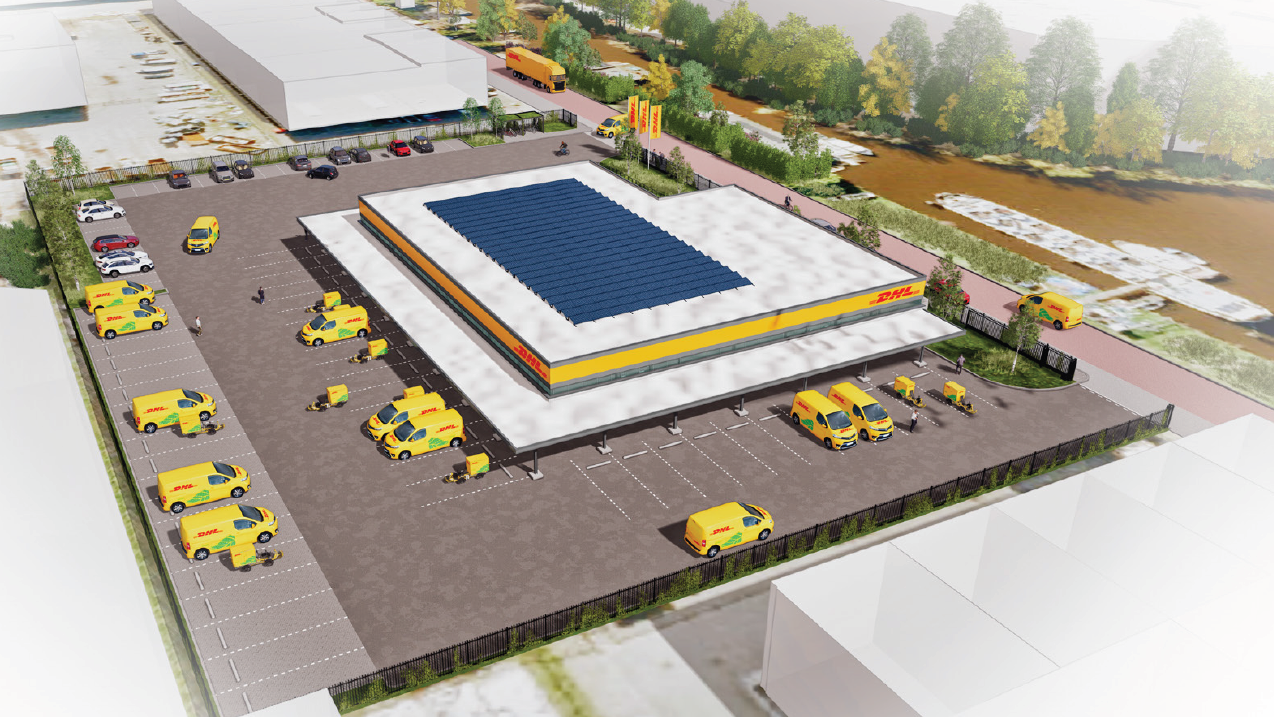 Impressie van de DHL CityHub aan de Waldeck Pyrmontstraat 3 in Eindhoven. Beeld: DHL