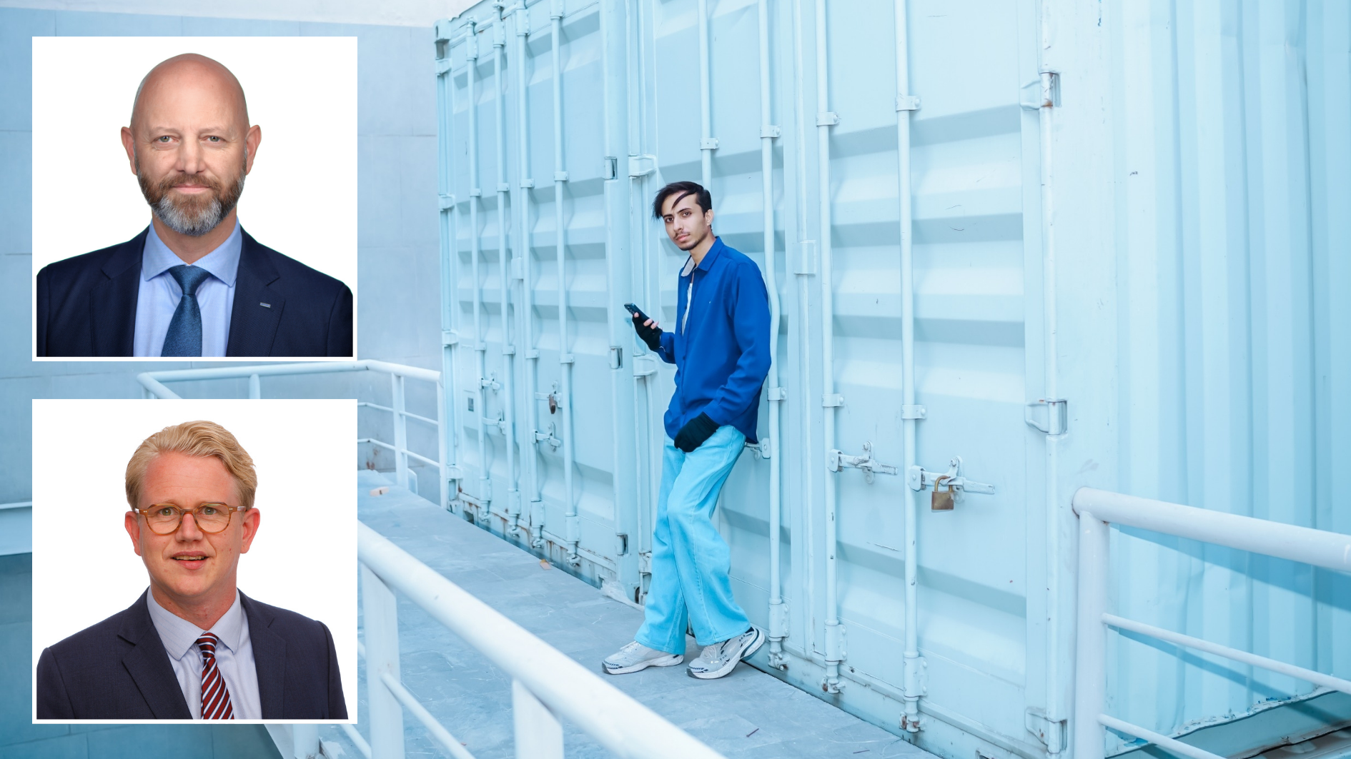 Stefan Raimondo (boven) en Rick Weijers (onder). Achtergrondfoto: Muhammed Hassaan/Shutterstock