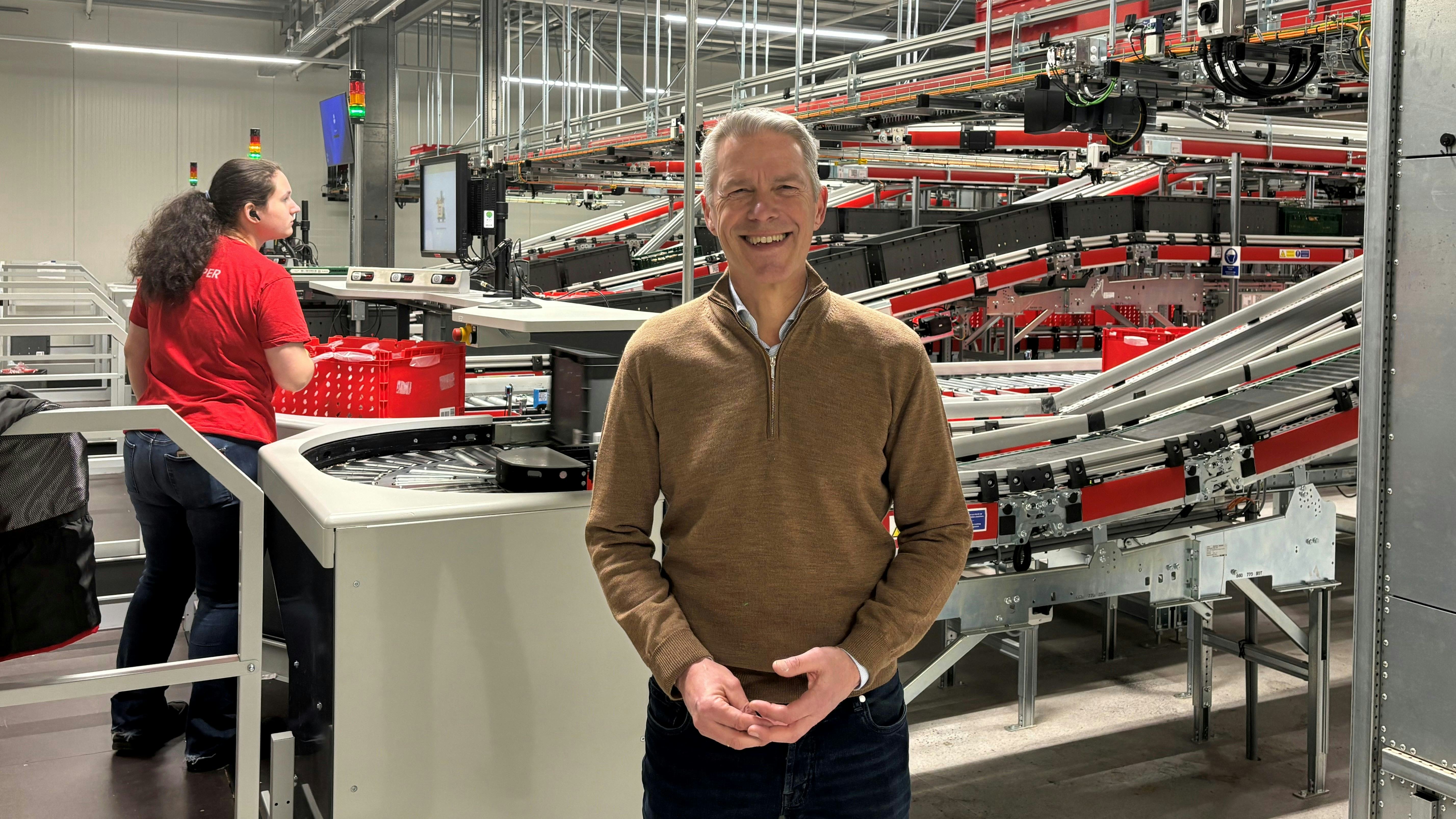 Michiel Muller in het dc van Picnic in Oberhausen. Foto: Distrifood