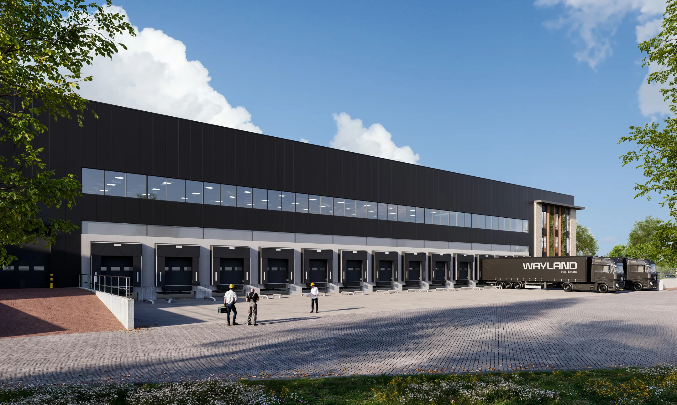 Impressie van hoe een nieuw warehouse op de locatie eruit zou kunnen zien. Foto JLL