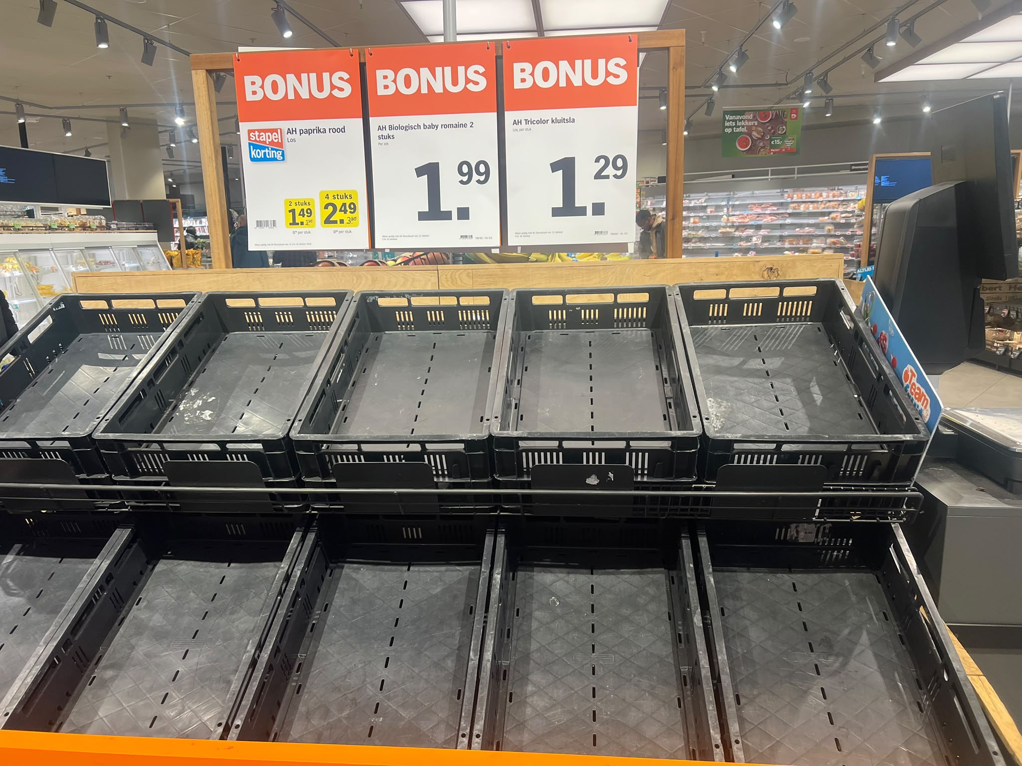 Distributie gestokt: Albert Heijn-schappen raken leeg door cyberproblemen